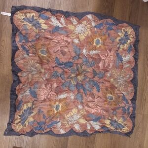 Vintage Anne Klein Abstract Floral Sqaure Scraf